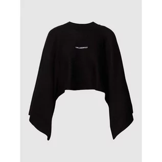 Swetry damskie - Ponczo z wyhaftowanym logo - Karl Lagerfeld - grafika 1