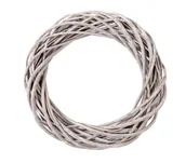 Kosze wiklinowe - Tin Tours Wianek wiklinowy szary średnica 35cm - miniaturka - grafika 1