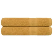 Ręczniki - vidaXL Ręczniki 2 szt. Złoty 100x200 cm 360 gsm 100% bawełna - miniaturka - grafika 1