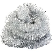 Ozdoby bożonarodzeniowe - Łańcuch choinkowy grubo cięty 10 x 300 cm srebrny - miniaturka - grafika 1