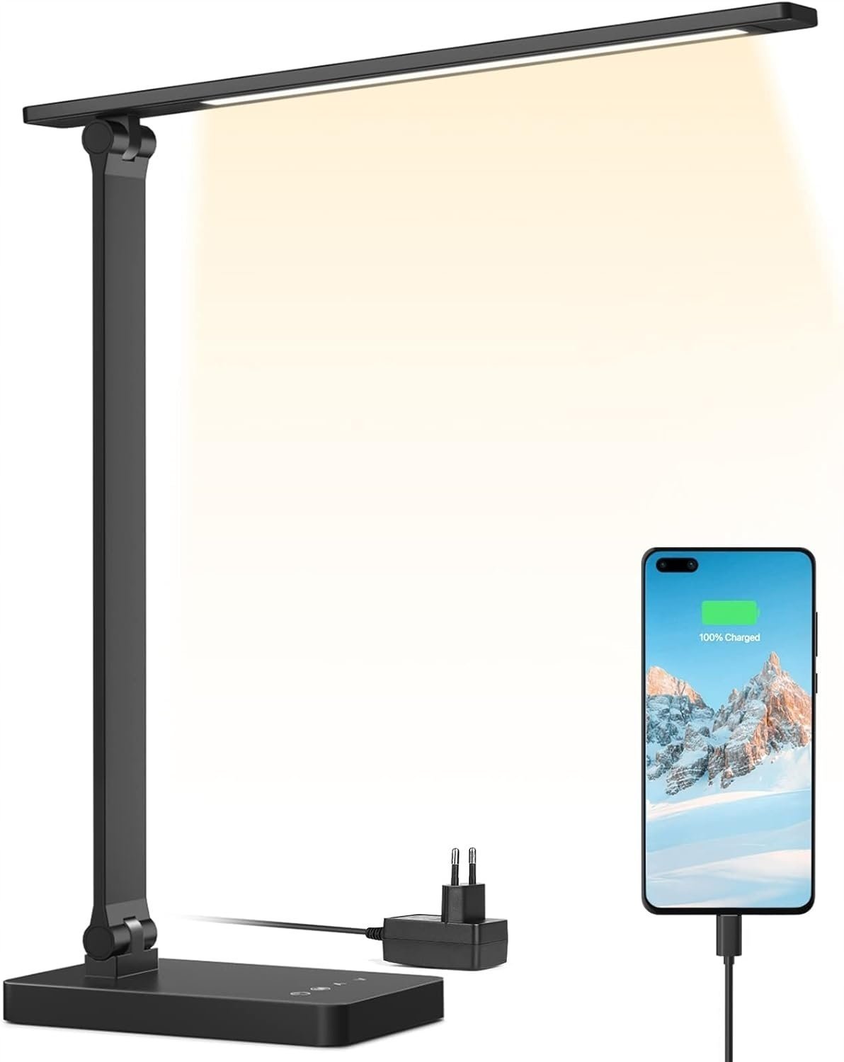 Lampka biurkowa V-TAC Lampa biurkowa Lepro 310004 czarna PR310004-DWW-EU