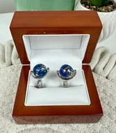 Spinki do mankietów i krawatów - SPINKI DO MANKIETÓW koszuli mankietu globus mapa - miniaturka - grafika 1