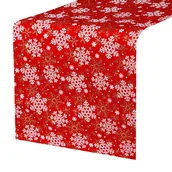Pozostałe akcesoria świąteczne - Bieżnik na stół 180x36cm obrus świąteczny ze śnieżynkami czerwony CA0615 - miniaturka - grafika 1
