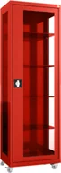 Meble i wyposażenie gabinetów medycznych - MDB/1k.3020 mobilna szafa lekarska 1-skrzydłowa 1-komorowa czerwona na kołach - miniaturka - grafika 1