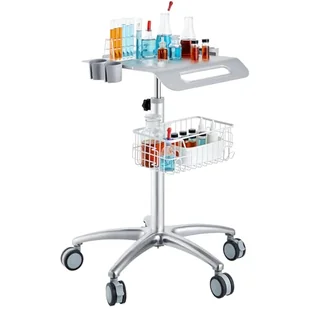 VEVOR Wózek medyczny, wózek do salonu z kółkami, mobilny wózek 68-109 cm, regulacja wysokości, stacje salonowe z metalu dla fryzjerów, wózek laboratoryjny na biurko do kliniki, piękna i salonu - Pozostałe akcesoria fryzjerskie - miniaturka - grafika 1