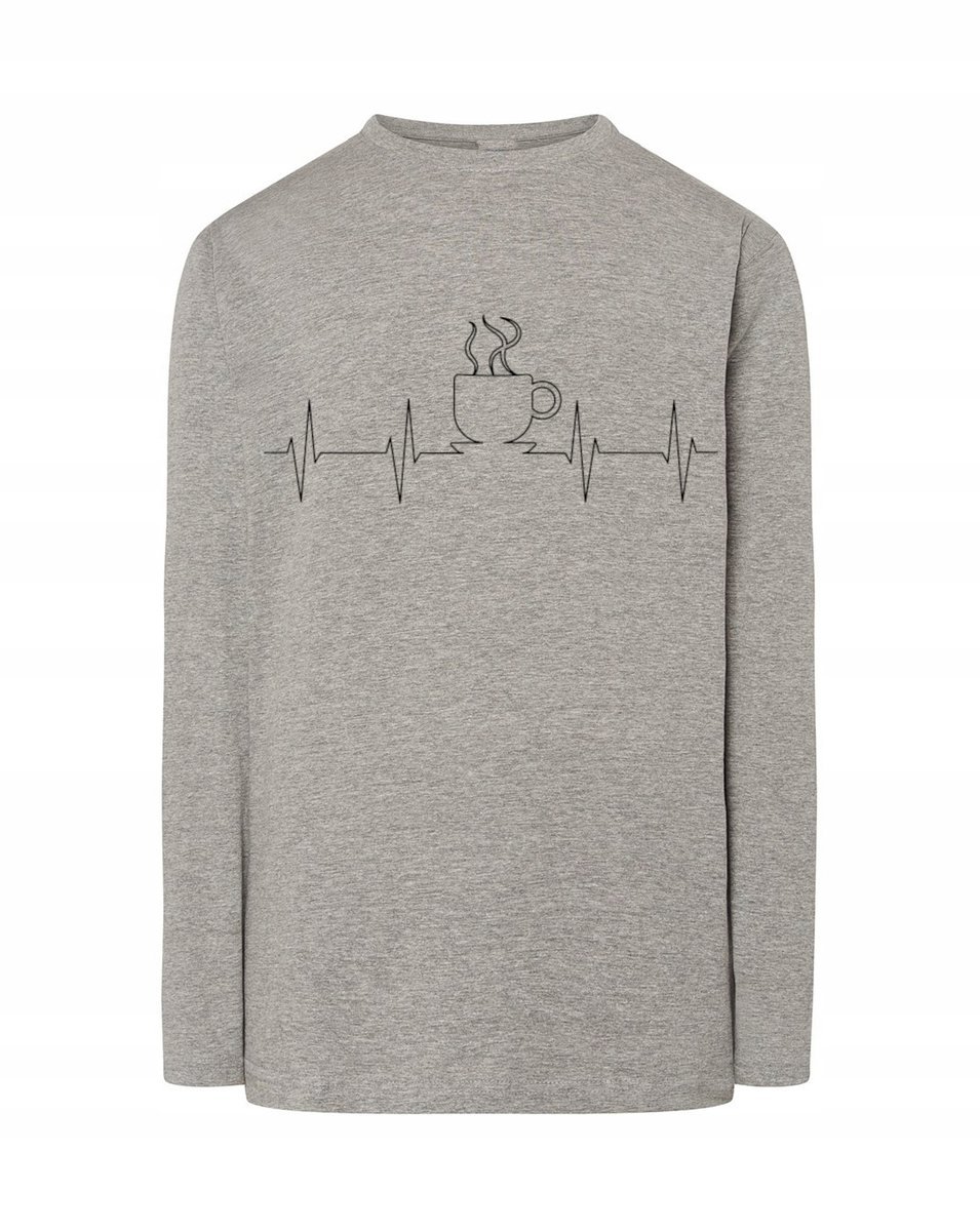 Longsleeve męski nadruk EKG bicie KAWA r.XL