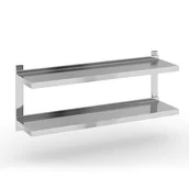 Meble gastronomiczne - B2B Partner Podwójna półka ze stali nierdzewnej wieszana, 1200x300 mm 434107 - miniaturka - grafika 1