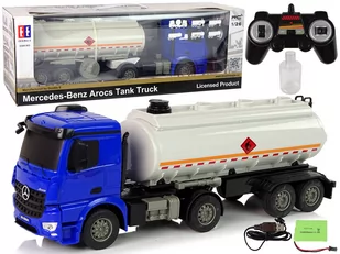Ciężarówka Cysterna R/C Mercedes Arocs Niebieska 1:26 Woda - Zabawki zdalnie sterowane - miniaturka - grafika 1