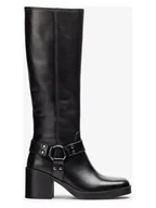 Kozaki damskie - Unisa Skórzane kozaki w kolorze brązowym - miniaturka - grafika 1