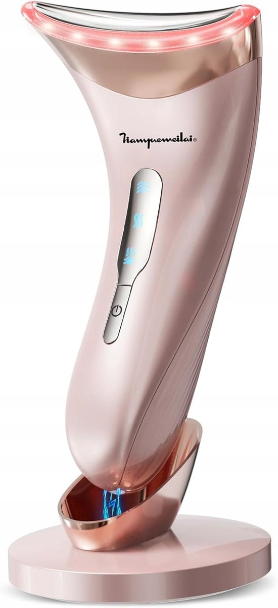 MASAŻER DO TWARZY REDUKCJA ZMARSZCZEK WIBRACJE 3 TRYBY ŚWIATŁA EMS LIFTING