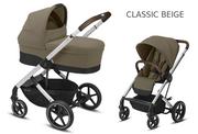 Wózki dziecięce - CYBEX BALIOS S LUX SILVER FRAME 2w1 Classic Beige - miniaturka - grafika 1