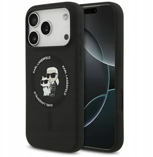 Etui Karl Lagerfeld Silicone Karl&Choupette Ring MagSafe do iPhone 17 Pro czarny - Etui i futerały do telefonów - miniaturka - grafika 1