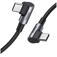 Kable USB - UGREEN kątowy kabel przewód z bocznym wtykiem USB Typ C - USB Typ C Power Delivery Quick Charge FCP 3 A 1 m szary (70529 US323) 70529 - miniaturka - grafika 1
