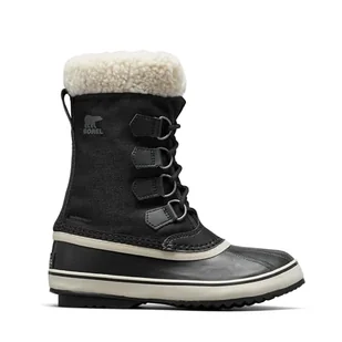Sorel Damskie zimowe buty zimowe Carn4Al wodoodporne śniegowce, czarne/kamienne, 8 UK, Czarny Kamień, 41 EU - Śniegowce damskie - miniaturka - grafika 1