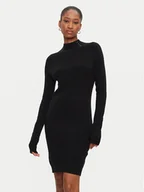 Sukienki - Fracomina Sukienka dzianinowa FR24WD5007K502R9 Czarny Slim Fit - miniaturka - grafika 1