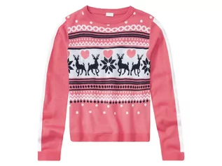 Swetry damskie - pepperts Sweter świąteczny dziewczęcy (146/152, Różowy z LED) - grafika 1
