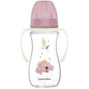 CANPOL BABIES BUTELKA SZEROKA EXOTIC 300ml ZE ŚWIECĄCYMI UCHWYTAMI 12m+ - Butelki dla niemowląt - miniaturka - grafika 1