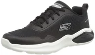 Trampki męskie - Skechers Męskie trampki 232562 BKW, czarne syntetyczne/siatkowe wykończenie, 40 UK, Czarne syntetyczne białe wykończenie siatkowe, 45 EU - miniaturka - grafika 1