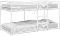 Łóżka dla dzieci i młodzieży - vidaXL Łóżko piętrowe bez materaca, białe, 100x190 cm, stal - miniaturka - grafika 1