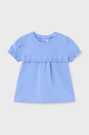 Bluzki dla dziewczynek - Mayoral bluzka niemowlęca kolor niebieski gładka - miniaturka - grafika 1
