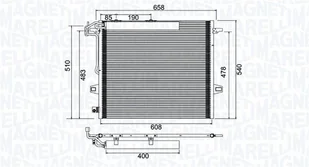 Skraplacz, klimatyzacja Magneti Marelli 350203947000 - Akcesoria do klimatyzacji i ogrzewania - miniaturka - grafika 1