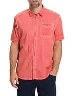 Koszule męskie - Pioneer Męska koszula z krótkim rękawem z kieszenią na piersi, Light Red Washed, XXL - miniaturka - grafika 1