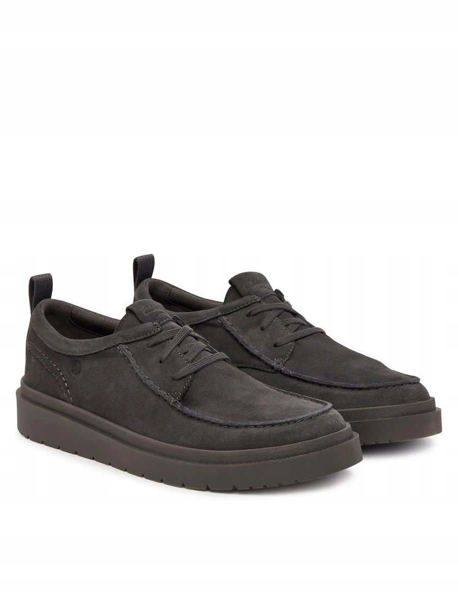 CLARKS MĘSKIE PÓŁBUTY SKÓRZANE CIEMNO SZARE NA GRUBEJ PODESZWIE 43 16AA