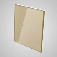 Klawisze i ramki - Touchme TM703G Duży panel 86x86mm szklany łącznik potrójny złoty TM703G - miniaturka - grafika 1