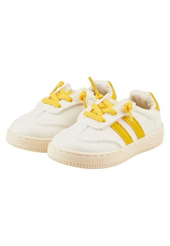 Sterntaler Sneakersy dla chłopców, uniseks, dziecięce paski, matowy żółty, 29 EU