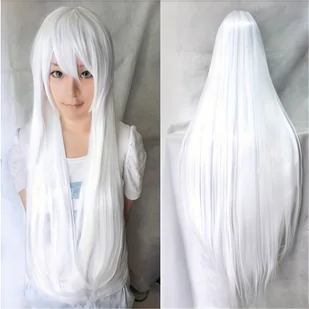 TEMU Kolorowa, długa, prosta peruka z grzywką, syntetyczna peruka kostiumowa na Halloween, na festiwal muzyczny, karnawał/mardi gras/maskaradę - Pozostałe akcesoria fryzjerskie - miniaturka - grafika 1