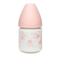 Butelki dla niemowląt - Butelka do karmienia Suavinex Baby Bottle Glass Silicone Teat 3 Positions Różowy 120ml - miniaturka - grafika 1