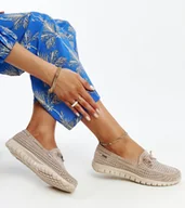 Mokasyny damskie - Brązowe mokasyny ze skórzana wkładką Barika-36 - miniaturka - grafika 1