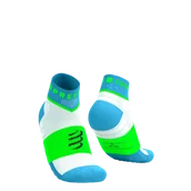 Skarpetki sportowe męskie - COMPRESSPORT Skarpetki do biegania ULTRA TRAIL LOW SOCKS V2.0 norse blue/neon green - miniaturka - grafika 1