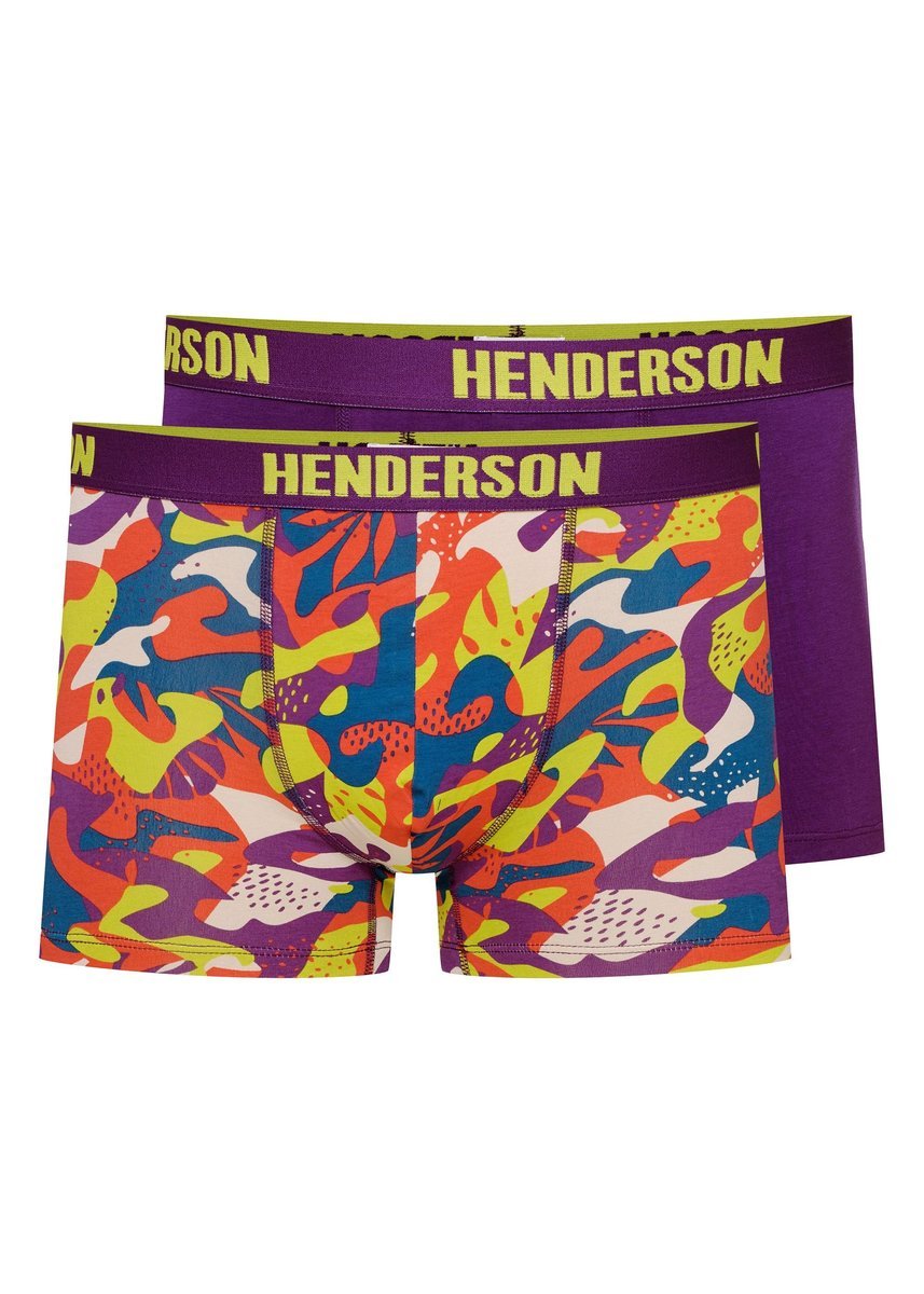Bokserki (dłuższa nogawka) Spin Henderson 2-pak fioletowy, kolorowe moro 2XL