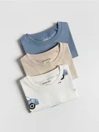 Bluzki dla niemowląt - Reserved - Bawełniany t-shirt 3 pack - złamana biel - miniaturka - grafika 1