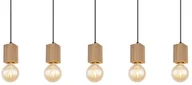 Lampy sufitowe - Globo Erna 15655-5H lampa wisząca zwis 5x60W E27 drewniana - miniaturka - grafika 1
