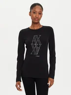 Bluzki damskie - Armani Exchange Bluzka 6DYT05 YJDTZ 1200 Czarny Regular Fit - miniaturka - grafika 1