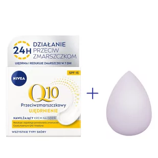 Nivea, Q10 Power, Krem Do Twarzy Z Filtrem Na Dzień + Gąbeczka - Kremy do twarzy - miniaturka - grafika 1