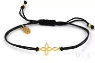Bransoletki - Bransoletka "Czarny Sznurek Ze Złotym Krzyżykiem" - miniaturka - grafika 1