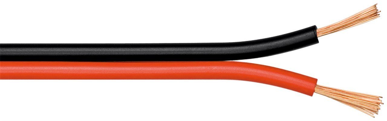 Kabel głośnikowy Czerwony czarny CCA - Długość kabla 25 m