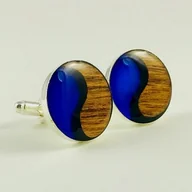 Spinki do mankietów i krawatów - Spinki - Simply Yin Yang - Blue - miniaturka - grafika 1