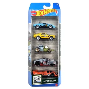 Hot Wheels Retro Racers 5-pak Zestaw Małych Samochodzików - Samochody i pojazdy dla dzieci - miniaturka - grafika 1