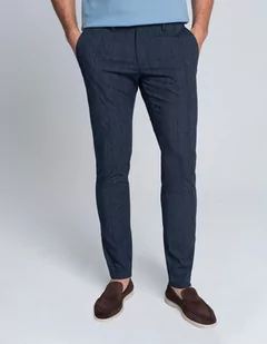 Borgio spodnie alife granatowy slim fit - Spodnie męskie - miniaturka - grafika 1
