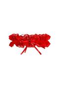 Pończochy - Czerwona tiulowa podwiązka z silikonem Salamanka PW-99 - miniaturka - grafika 1