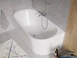 The North Bath Calia wanna wolnostojąca przyścienna lewa 170x80cm + syfon Klik-klak 6845-1701L - Wanny z hydromasażem - miniaturka - grafika 4