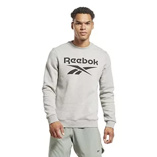 Reebok Męska bluza z dużym logo z ułożonym w stos, średni szary wrzosowy, 2XL, Średni szary wrzos, XXL - Bluzy męskie - miniaturka - grafika 1