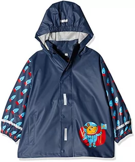 Kurtki i płaszcze dla chłopców - Playshoes Dziecięca kurtka przeciwdeszczowa z odpinanym kapturem, śliczny płaszcz przeciwdeszczowy dla chłopców, z motywem myszy i wzorem rakiety - grafika 1