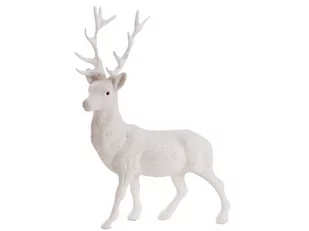 Renifer Ozdobny Brokatowy Jelonek 33 Cm Biały - Ozdoby bożonarodzeniowe - miniaturka - grafika 1