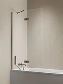 Parawany nawannowe - Parawan wannowy kolor stal szczotkowana lewy 100x150 P-0257-WL Nesta Gunmetal Brushed New Trendy - miniaturka - grafika 1