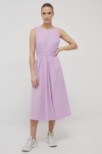 Sukienki - Deha sukienka kolor fioletowy midi rozkloszowana - grafika 1